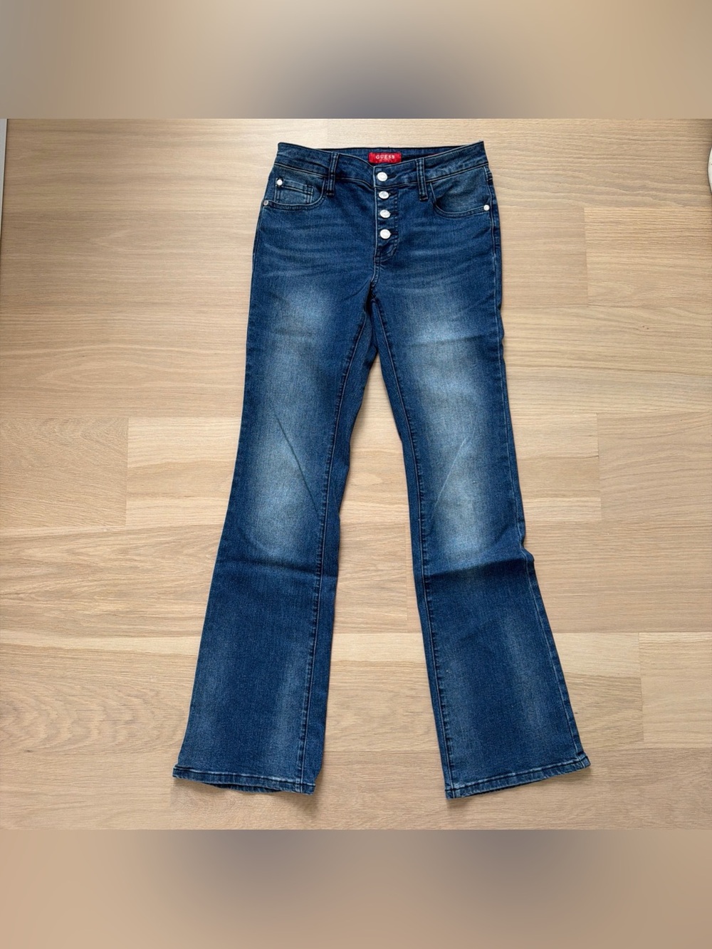 GUESS Mid Rise Bootcut Jeans 27 x 32 Medium Wash Denim